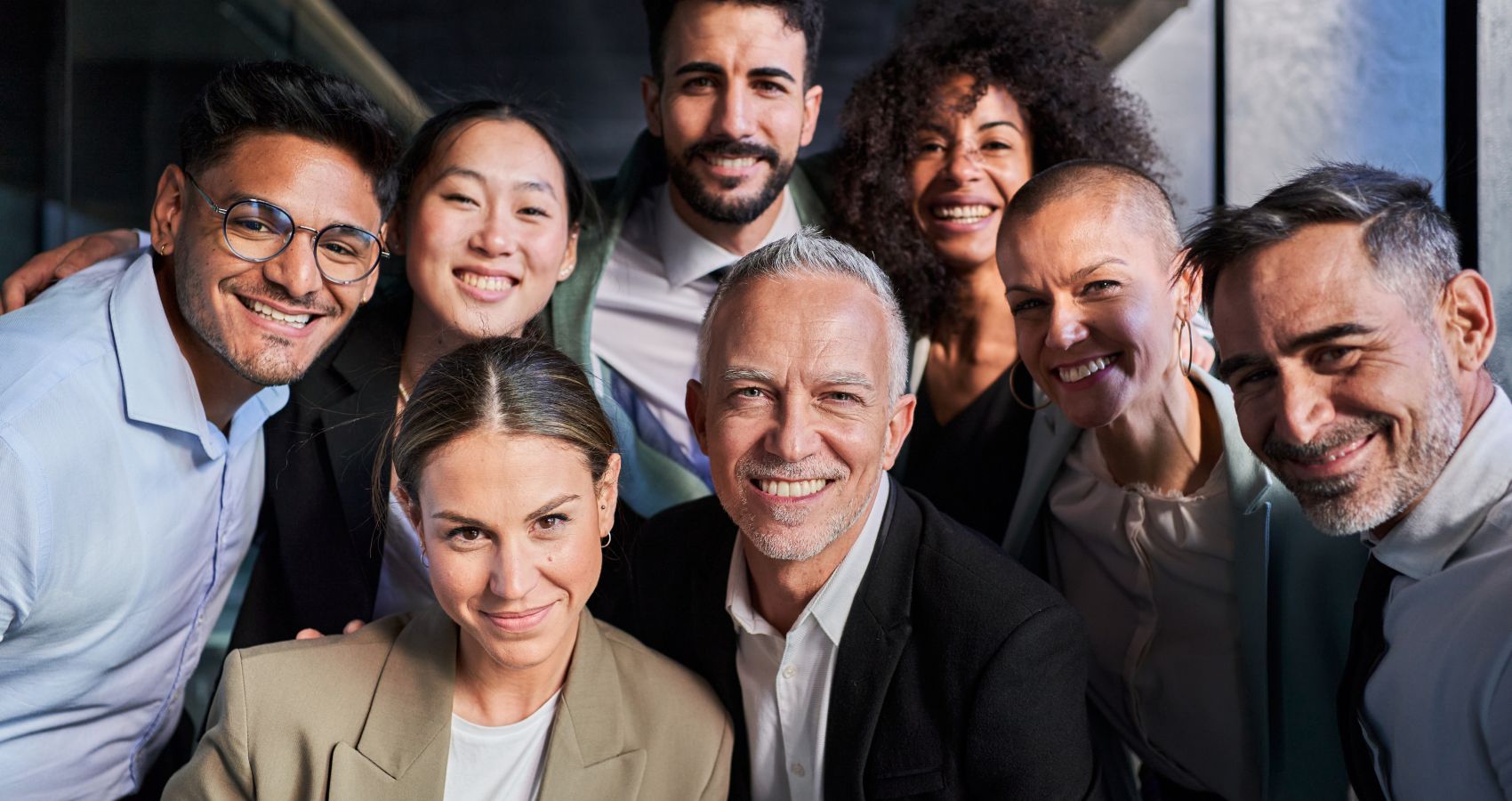 Cheerful group of business colleagues
